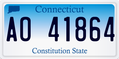 CT license plate AO41864
