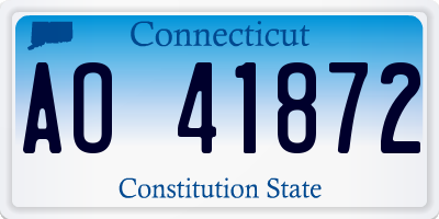 CT license plate AO41872