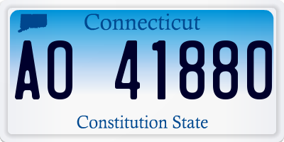 CT license plate AO41880