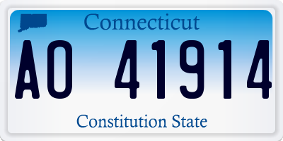 CT license plate AO41914