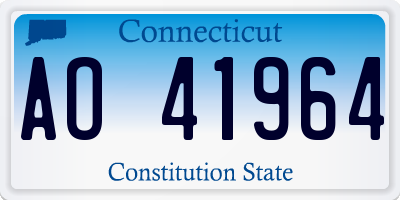 CT license plate AO41964