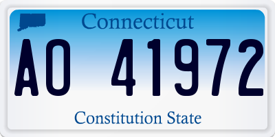 CT license plate AO41972