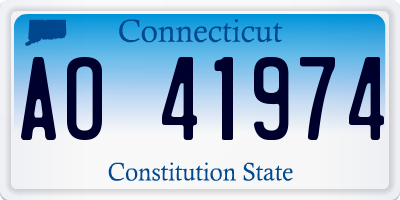 CT license plate AO41974