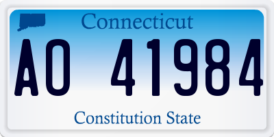 CT license plate AO41984