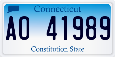 CT license plate AO41989