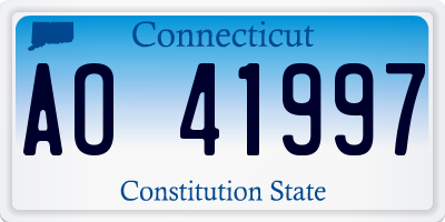 CT license plate AO41997