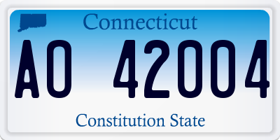 CT license plate AO42004