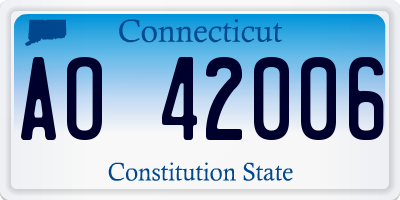 CT license plate AO42006