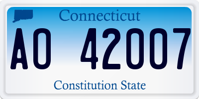 CT license plate AO42007