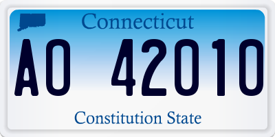 CT license plate AO42010