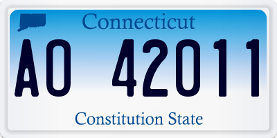 CT license plate AO42011