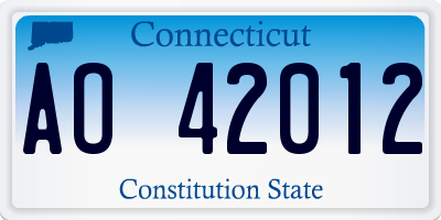 CT license plate AO42012
