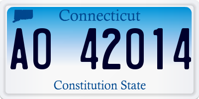 CT license plate AO42014