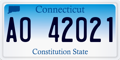 CT license plate AO42021