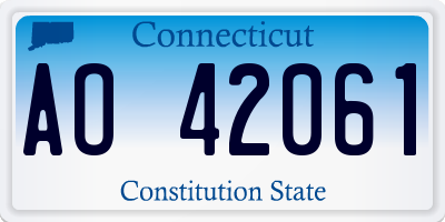 CT license plate AO42061
