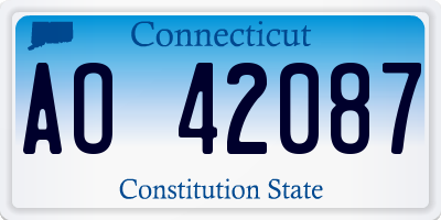 CT license plate AO42087