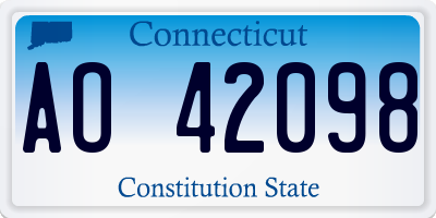 CT license plate AO42098
