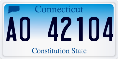 CT license plate AO42104