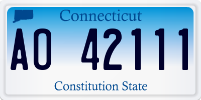 CT license plate AO42111