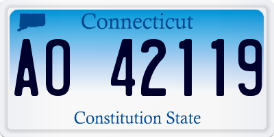 CT license plate AO42119