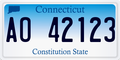 CT license plate AO42123