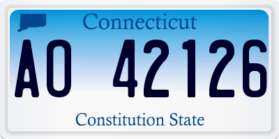 CT license plate AO42126