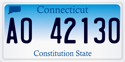 CT license plate AO42130