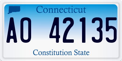 CT license plate AO42135