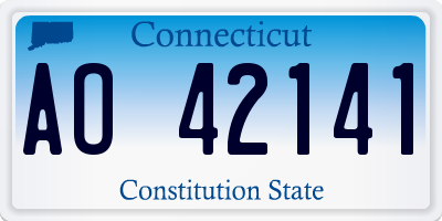 CT license plate AO42141