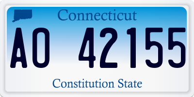 CT license plate AO42155