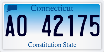 CT license plate AO42175