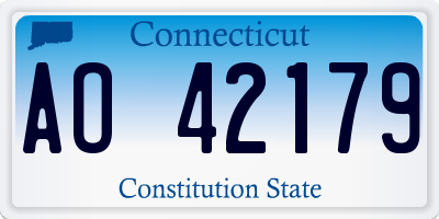 CT license plate AO42179