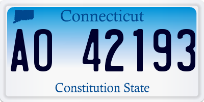CT license plate AO42193