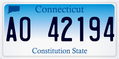 CT license plate AO42194