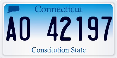 CT license plate AO42197