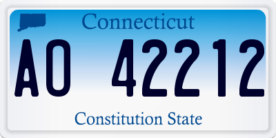CT license plate AO42212