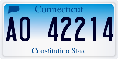 CT license plate AO42214