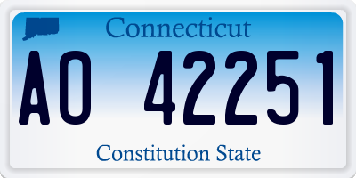 CT license plate AO42251