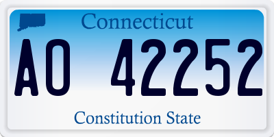 CT license plate AO42252