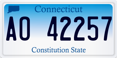 CT license plate AO42257