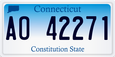 CT license plate AO42271