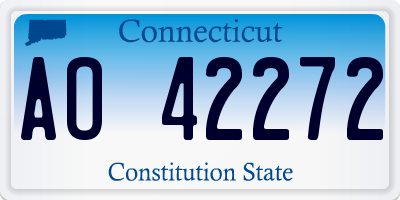 CT license plate AO42272