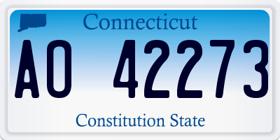 CT license plate AO42273