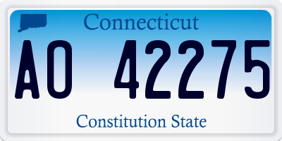 CT license plate AO42275