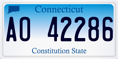 CT license plate AO42286