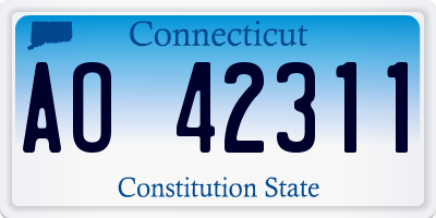 CT license plate AO42311