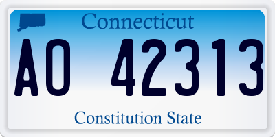 CT license plate AO42313