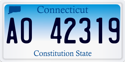 CT license plate AO42319