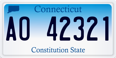 CT license plate AO42321