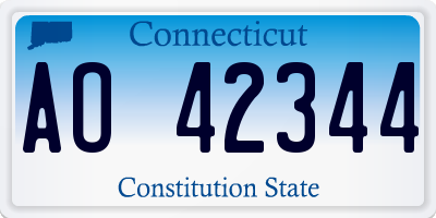 CT license plate AO42344